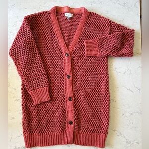 Anthropologie Harlyn button-down cardigan sweater Coral/Purple Size Medium